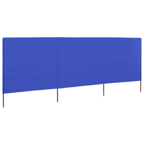 3-teiliges Windschutzgewebe 400 x 160 cm Azurblau