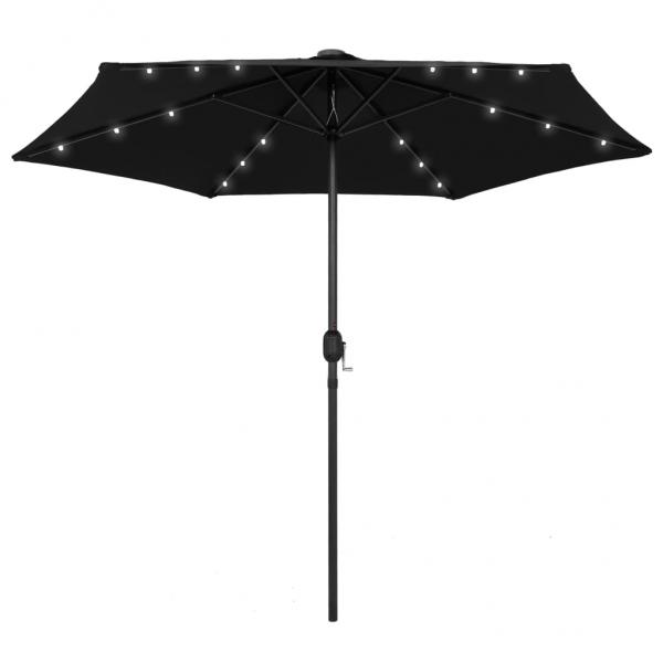 ARDEBO.de - Sonnenschirm mit LED-Leuchten & Aluminium-Mast 270 cm Schwarz