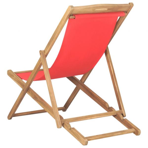 Strandstuhl Klappbar Massivholz Teak Rot