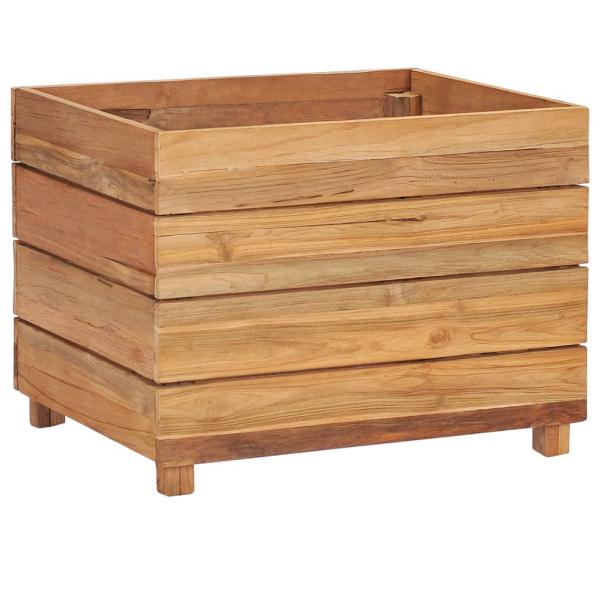 Hochbeet 50x40x38 cm Teak Altholz und Stahl