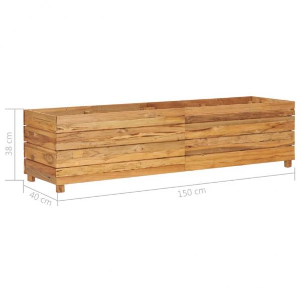 Hochbeet 150x40x38 cm Teak Altholz und Stahl