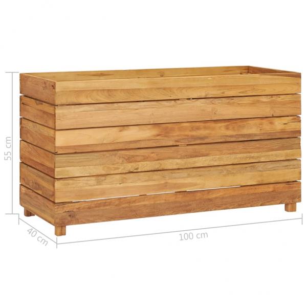 Hochbeet 100x40x55 cm Teak Altholz und Stahl