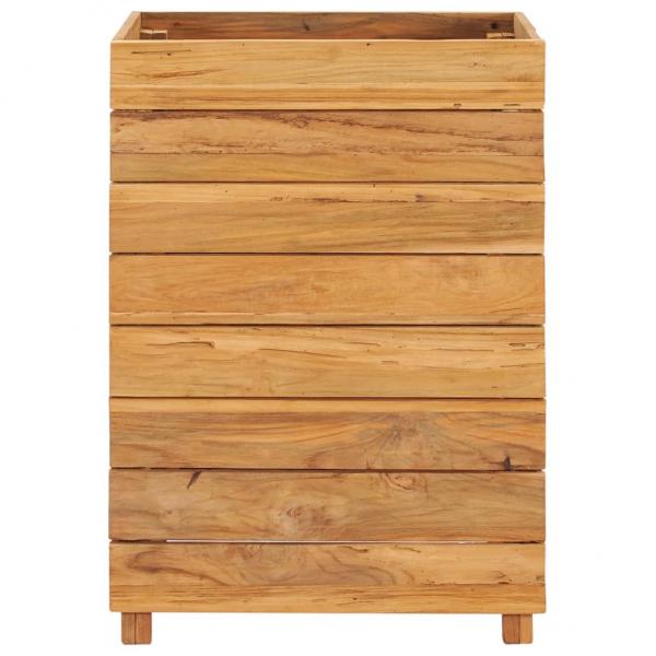 Hochbeet 50x40x72 cm Teak Altholz und Stahl