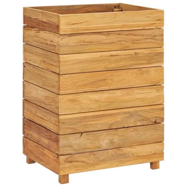 Hochbeet 50x40x72 cm Teak Altholz und Stahl