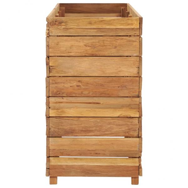 Hochbeet 150x40x72 cm Teak Altholz und Stahl