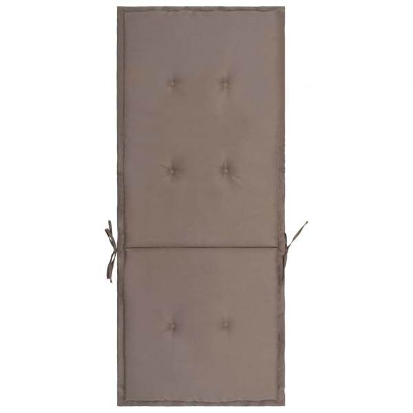 Gartenstuhlauflagen für Hochlehner 4Stk. Taupe 120x50x3cm Stoff