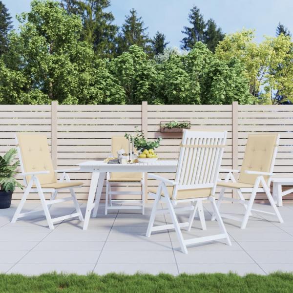 ARDEBO.de - Gartenstuhlauflagen für Hochlehner 4Stk. Beige 120x50x3cm Stoff