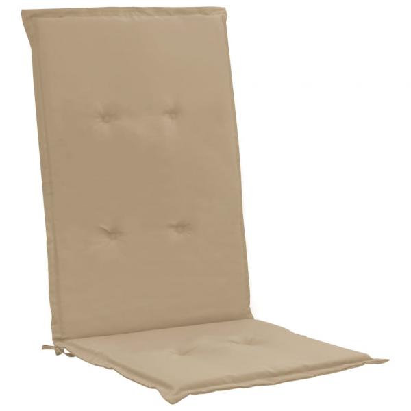 Gartenstuhlauflagen für Hochlehner 4Stk. Beige 120x50x3cm Stoff