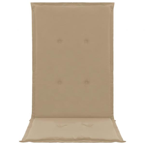 Gartenstuhlauflagen für Hochlehner 4Stk. Beige 120x50x3cm Stoff