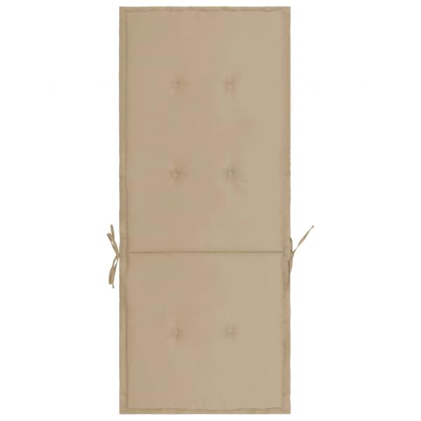 Gartenstuhlauflagen für Hochlehner 4Stk. Beige 120x50x3cm Stoff