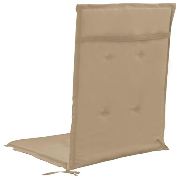 Gartenstuhlauflagen für Hochlehner 4Stk. Beige 120x50x3cm Stoff