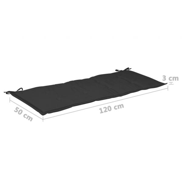 Gartenbank-Auflage Schwarz 120x50x3 cm Oxford-Gewebe