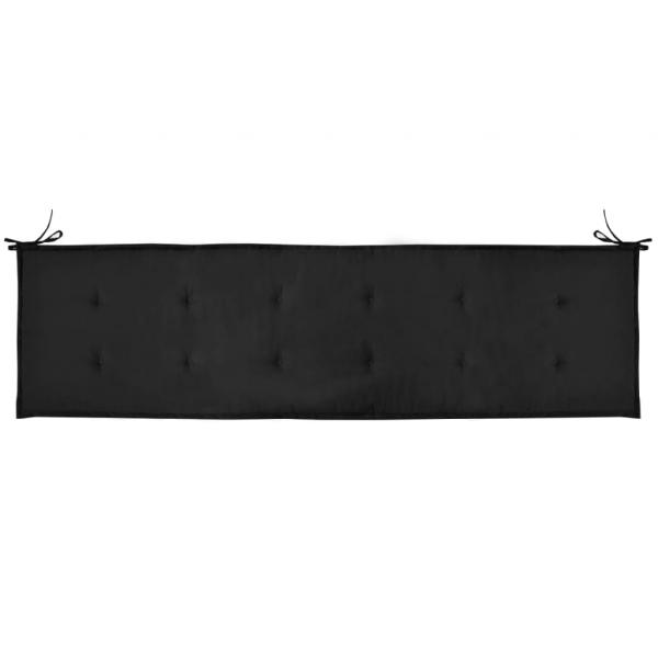 Gartenbank-Auflage Schwarz 180x50x3 cm Oxford-Gewebe