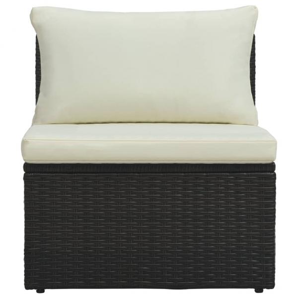 6-tlg. Garten-Lounge-Set mit Auflagen Poly Rattan Braun