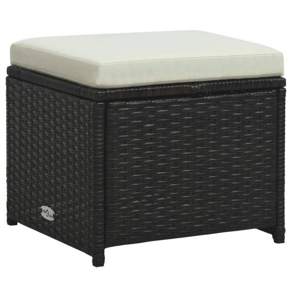 6-tlg. Garten-Lounge-Set mit Auflagen Poly Rattan Braun