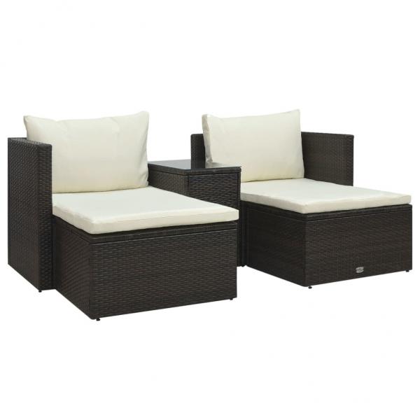 ARDEBO.de - 5-tlg. Garten-Lounge-Set mit Auflagen Poly Rattan Braun