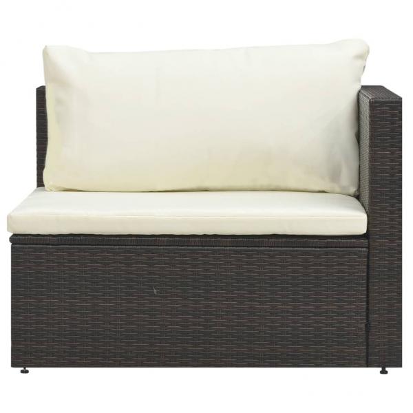 5-tlg. Garten-Lounge-Set mit Auflagen Poly Rattan Braun