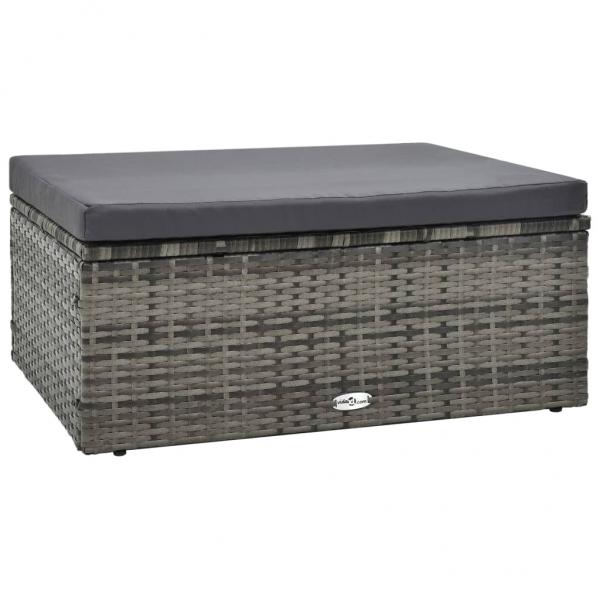 5-tlg. Garten-Lounge-Set mit Auflagen Poly Rattan Grau