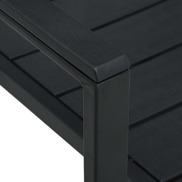 Gartenstühle 4 Stk. Schwarz HDPE Holz-Optik 