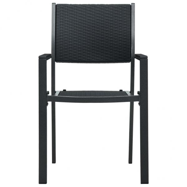 Gartenstühle 2 Stk. Schwarz Kunststoff Rattan-Optik