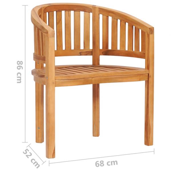 Bananenstühle 2 Stk. Massivholz Teak