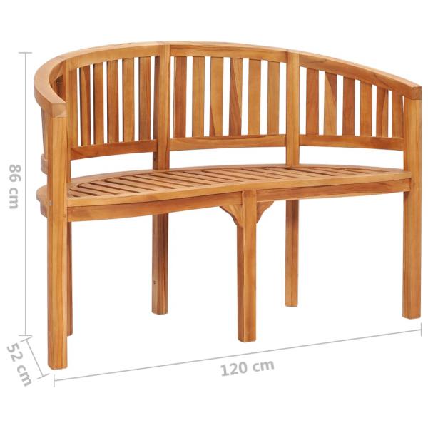 Bananenbank 120 cm Massivholz Teak