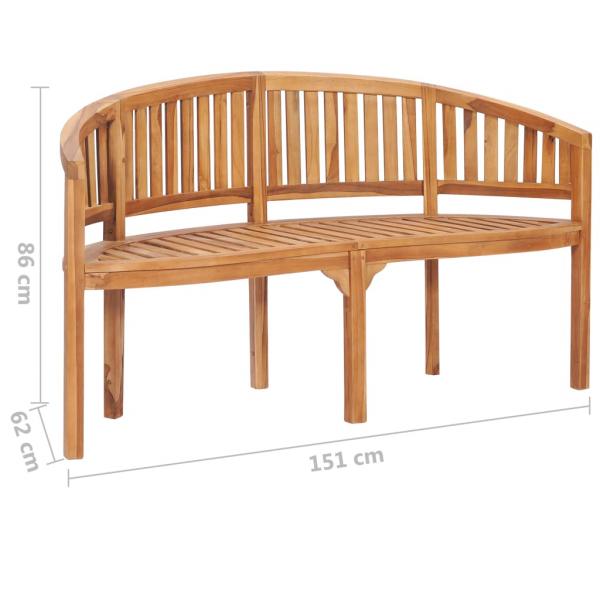 Bananenbank 151 cm Massivholz Teak