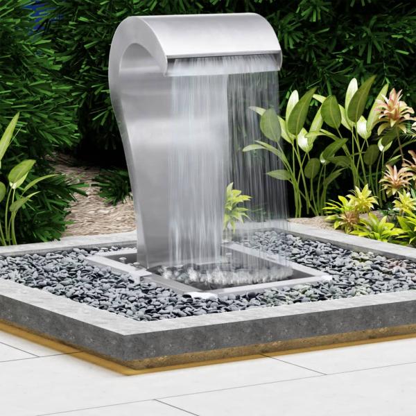 ARDEBO.de - Garten-Wasserfall Silbern 52,4x34,2x82 cm Edelstahl