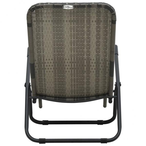 Klappbare Sonnenliege Poly Rattan Grau