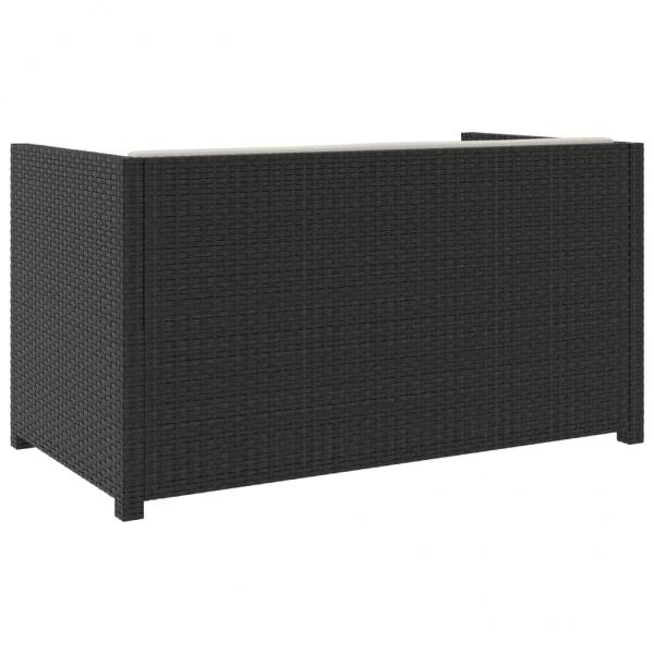 5-tlg. Garten-Lounge-Set mit Auflagen Poly Rattan Schwarz