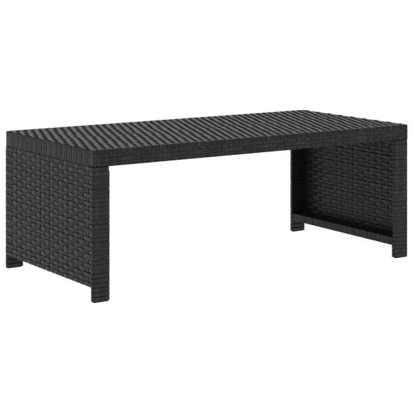 5-tlg. Garten-Lounge-Set mit Auflagen Poly Rattan Schwarz