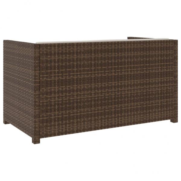 5-tlg. Garten-Lounge-Set mit Auflagen Poly Rattan Braun