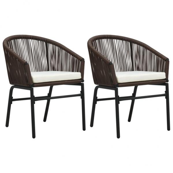 ARDEBO.de - Gartenstühle 2 Stk. Braun PE-Rattan