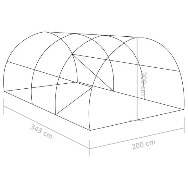 Gewächshaus 6,86 m² 3,43x2x2 m