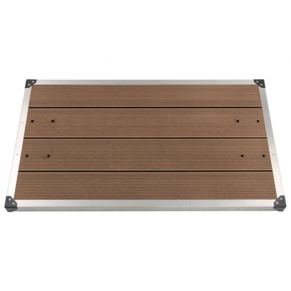 ARDEBO.de - Garten-Duschwanne WPC Edelstahl 110 x 62 cm Braun