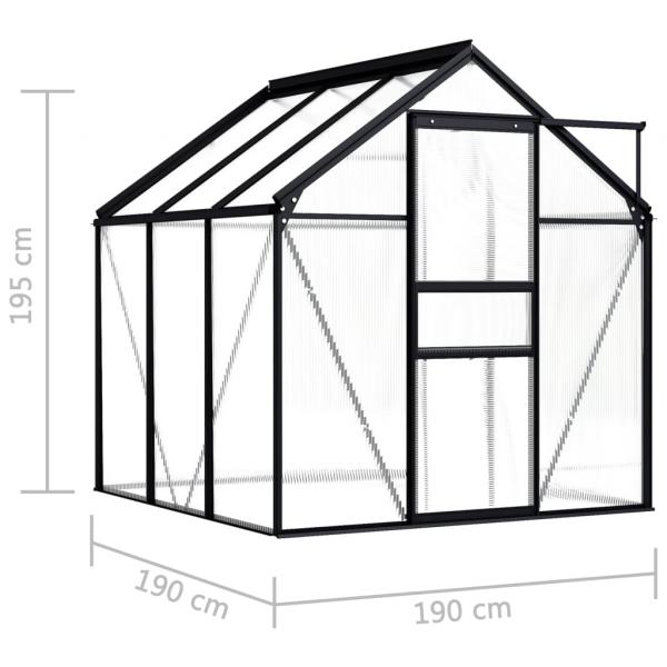 Gewächshaus Anthrazit Aluminium 3,61 m²