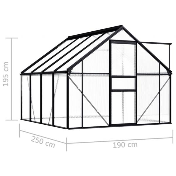 Gewächshaus Anthrazit Aluminium 4,75 m²