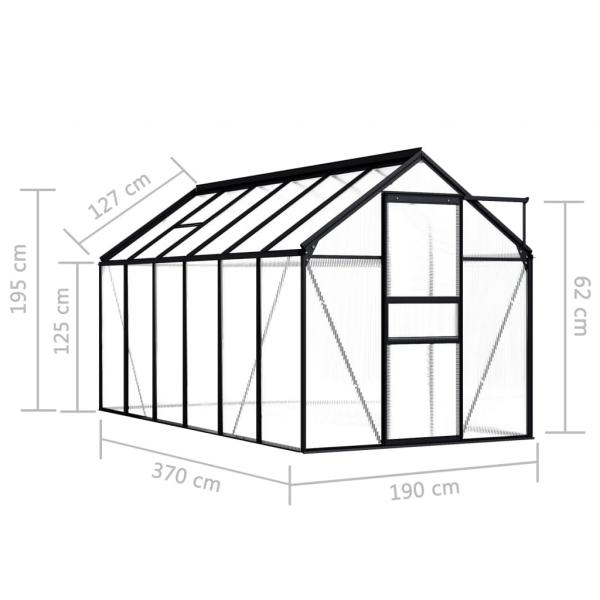 Gewächshaus Anthrazit Aluminium 7,03 m²