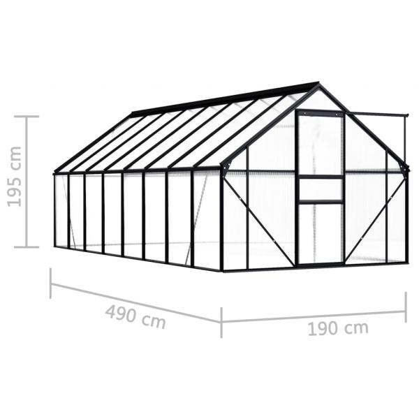 Gewächshaus Anthrazit Aluminium 9,31 m²