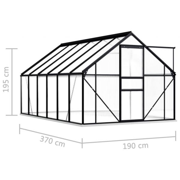 Gewächshaus mit Fundament Anthrazit Aluminium 7,03 m²