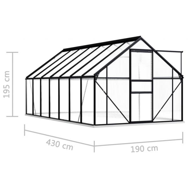 Gewächshaus mit Fundament Anthrazit Aluminium 8,17 m²