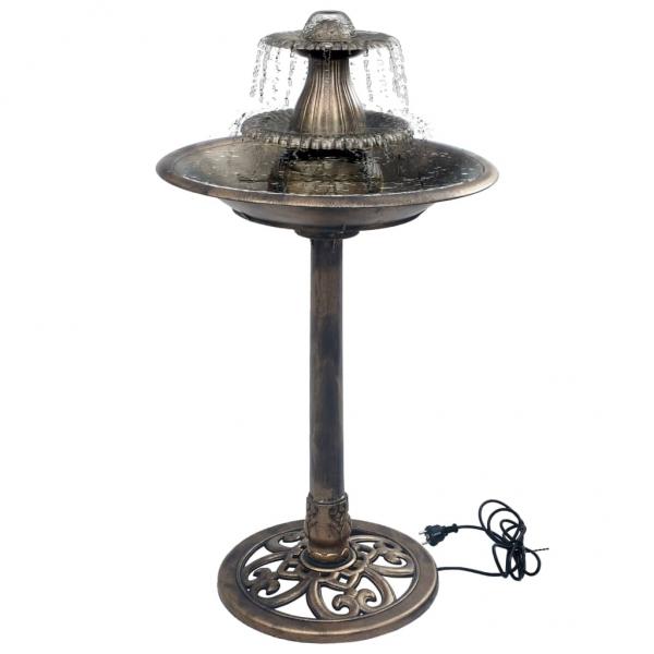 Vogelbad mit Springbrunnen Bronzen 50×91 cm Kunststoff