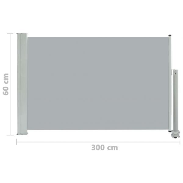 Ausziehbare Seitenmarkise 60×300 cm Grau