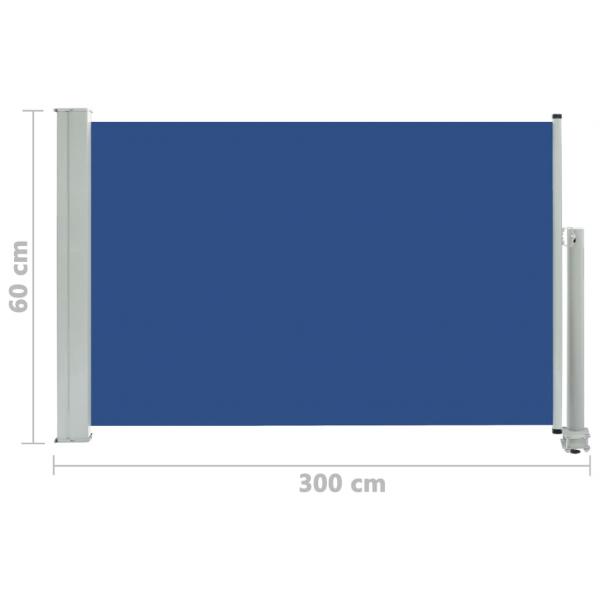 Ausziehbare Seitenmarkise 60×300 cm Blau