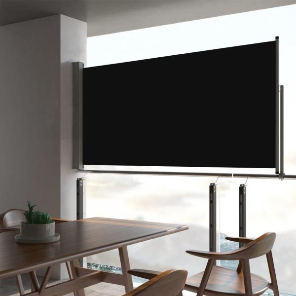 ARDEBO.de - Ausziehbare Seitenmarkise 80×300 cm Schwarz