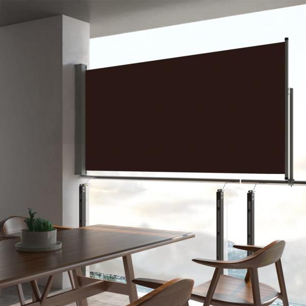 ARDEBO.de - Ausziehbare Seitenmarkise 80×300 cm Braun