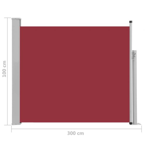 Ausziehbare Seitenmarkise 100x300 cm Rot