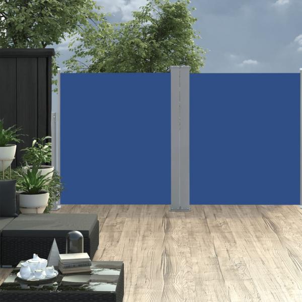 ARDEBO.de - Ausziehbare Seitenmarkise Blau 140 x 600 cm