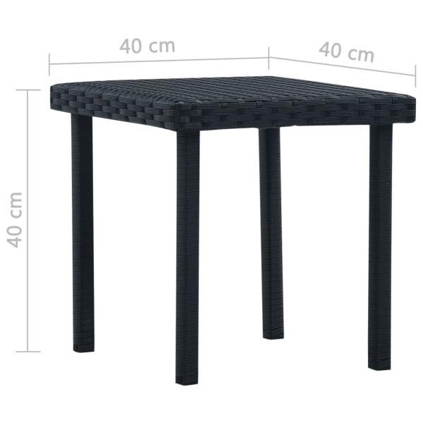 Garten-Beistelltisch Schwarz 40×40×40 cm Poly Rattan