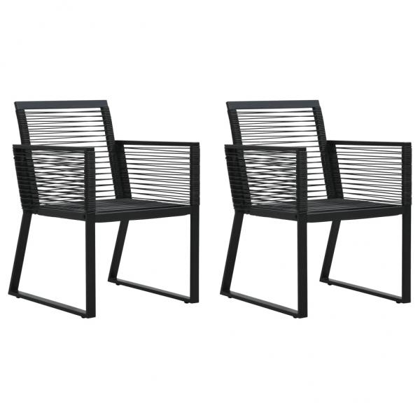 ARDEBO.de - Gartenstühle 2 Stk. Schwarz PVC Rattan